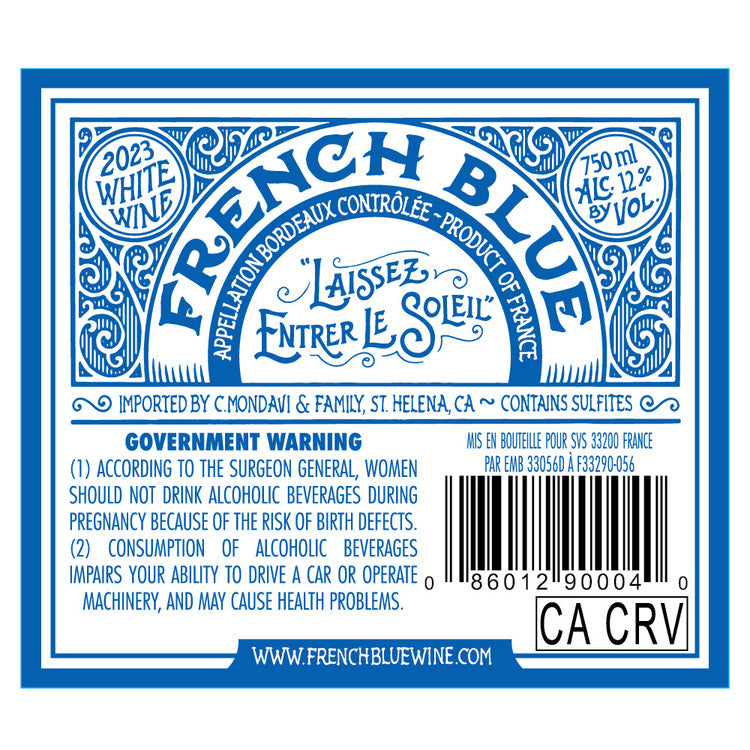 French Blue Sauvignon Blanc Bordeaux 2023 - 750ML