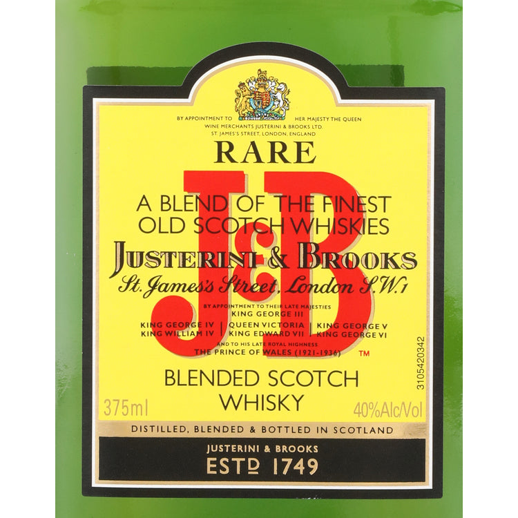 J&B Blended Scotch Rare 80 - 375ML - Front Label