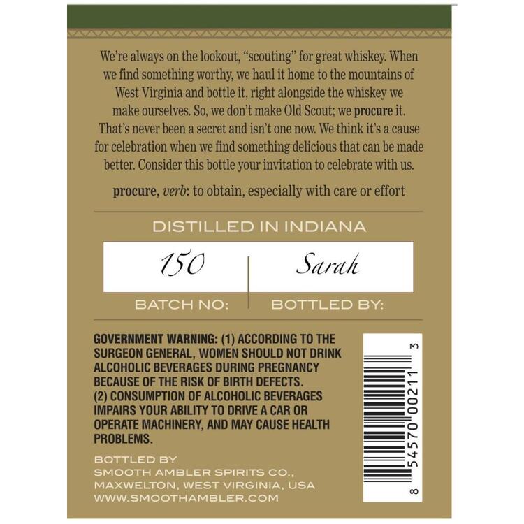 Smooth Ambler Straight Bourbon Old Scout Single Barrel Cask Strength 3 - 750ML
