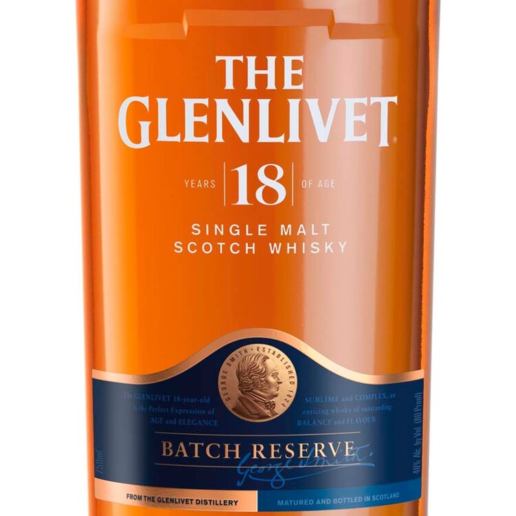 The Glenlivet Single Malt Scotch Batch Reserve 18 Yr 80 With Carton - 750ML - Front Label