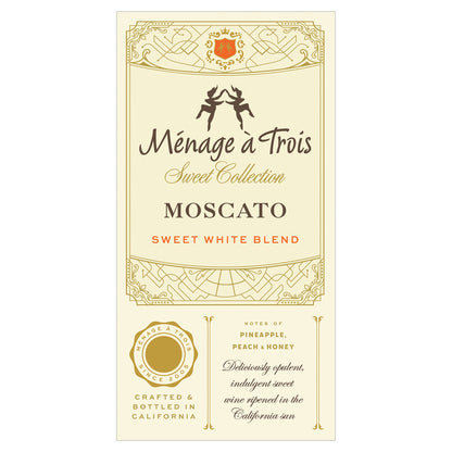 Menage A Trois Moscato Sweet White Blend Sweet Collection California - 750ML