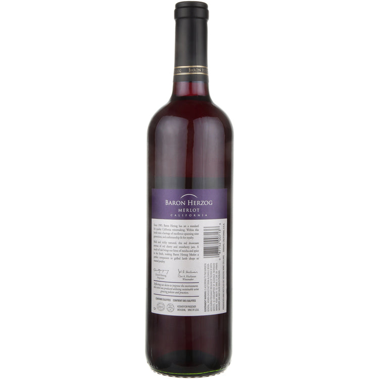 Baron Herzog Merlot Central Coast - 750ML - Back