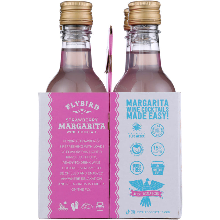 Flybird Strawberry Margarita Wine Based Cocktail - 187ML - Back