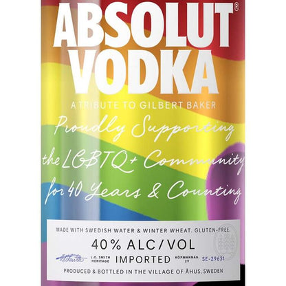 Absolut Vodka Colors Limited Edition 80 - 750ML - Front Label