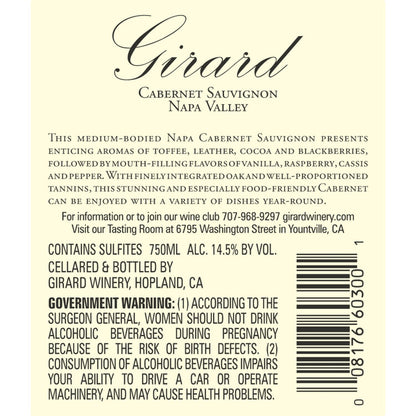 Girard Cabernet Sauvignon Napa Valley 2021 - 750ML