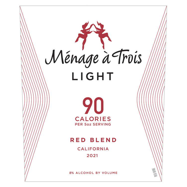 Menage A Trois Light Red Blend California - 750ML - Front Label