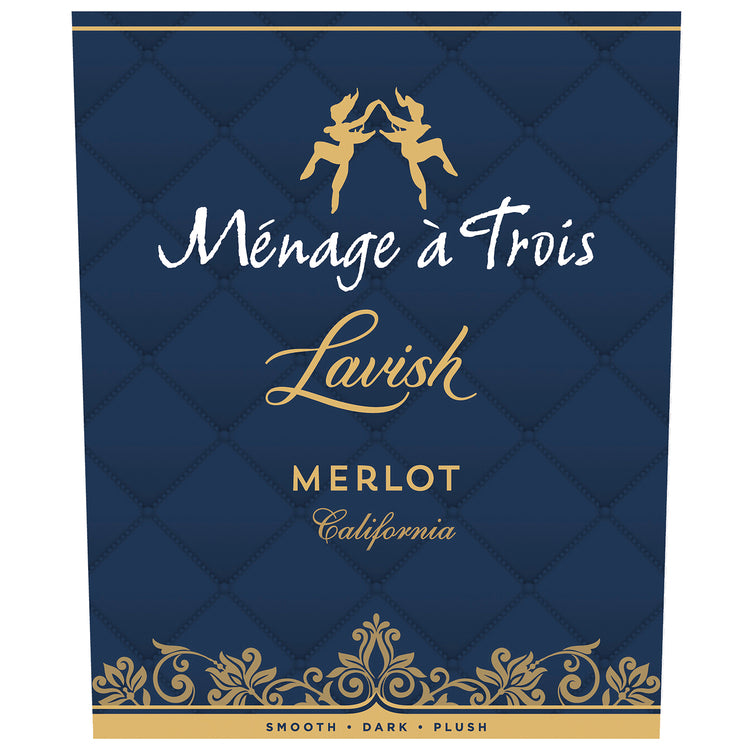 Menage A Trois Merlot Lavish California - 750ML - Front Label