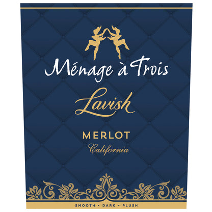 Menage A Trois Merlot Lavish California - 750ML - Front Label