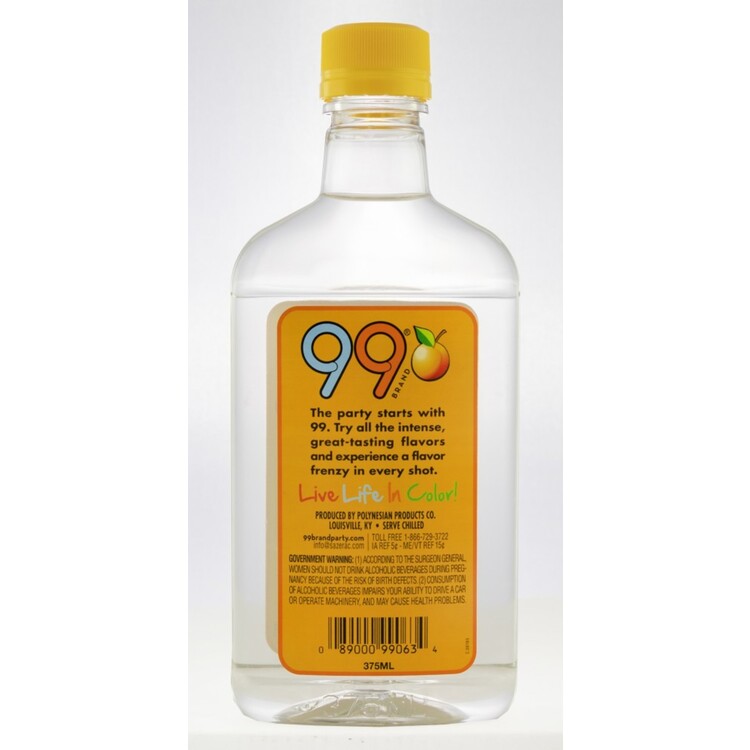 99 Brand Peach Schnapps 99 - 375ML - Back