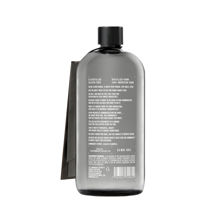 The Community Spirit Co. Vodka 80 - 750ML - Back