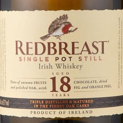 Redbreast Single Pot Still Irish Whiskey 18 Yr 92 - 750ML - Front Label