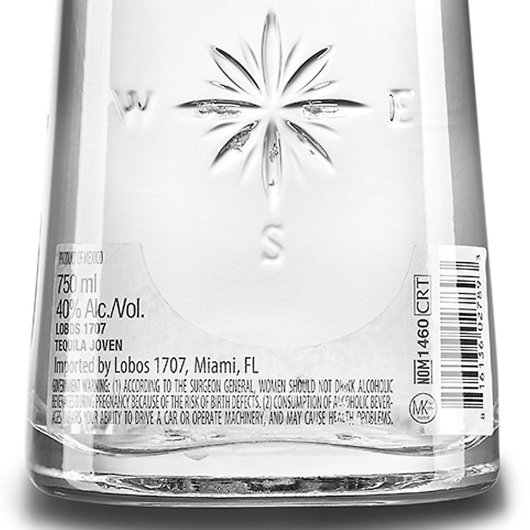 Lobos 1707 Tequila Joven 80 - 750ML - Back Label