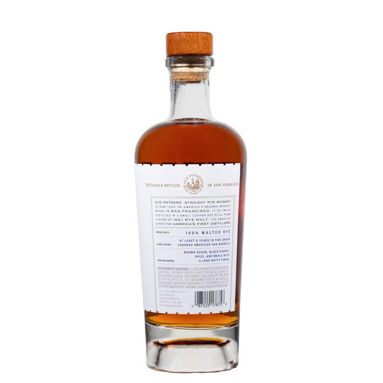 Old Potrero Straight Rye Whiskey 6 Yr 97 - 700ML - Back