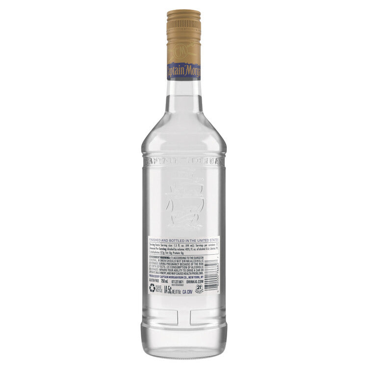 Captain Morgan Light Rum Signature White Caribbean Rum 80 - 750ML - Back