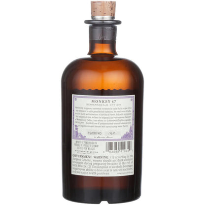 Monkey 47 Dry Gin Schwarzwald 94 - 375ML - Back