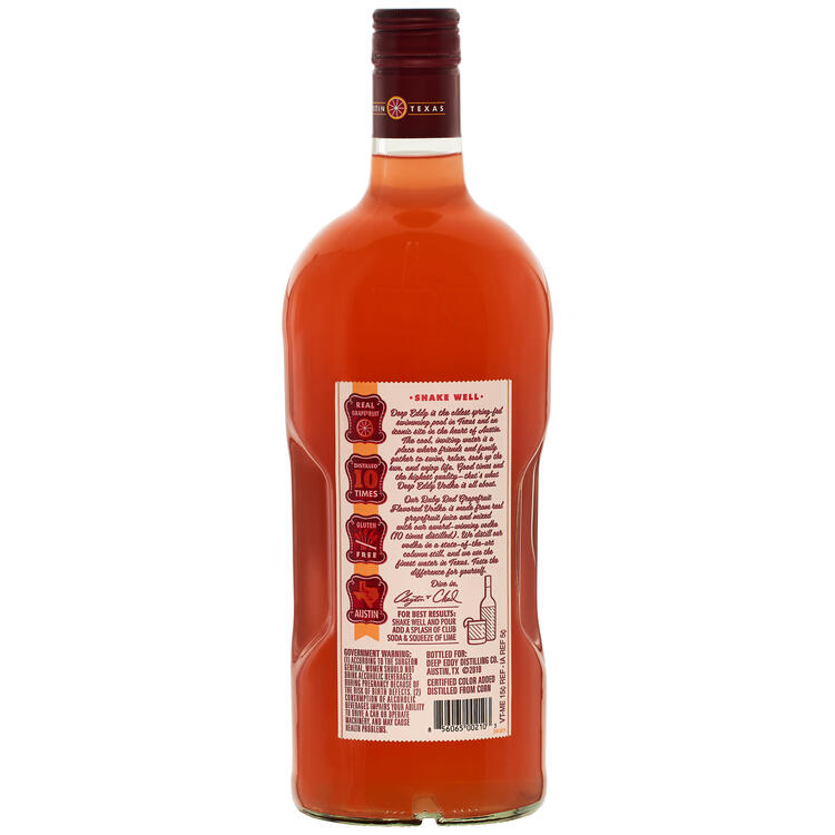 Deep Eddy Ruby Red Grapefruit Flavored Vodka 70 - 1.75L - Back