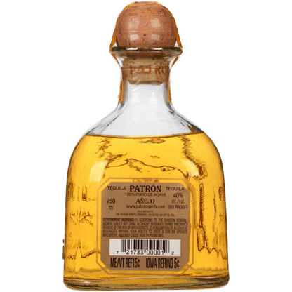 Patron Tequila Anejo Bar 80 - 750ML - Back