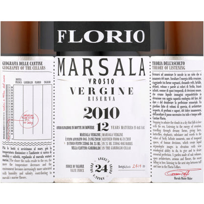 Florio Marsala Vr1609 Vergine Riserva 2010 - 750ML - Front Label