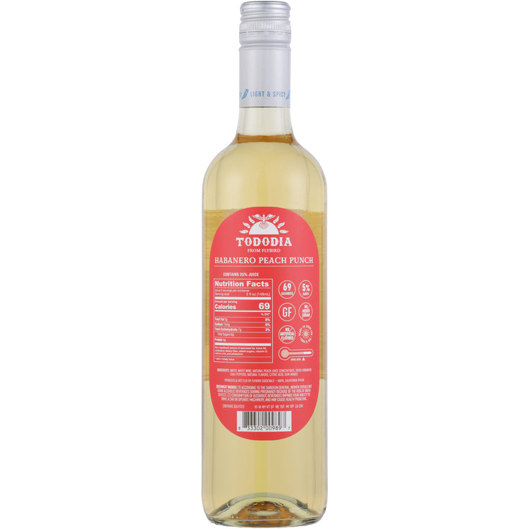 Tododia Habanero Peach Punch Wine Based Cocktail - 750ML - Back
