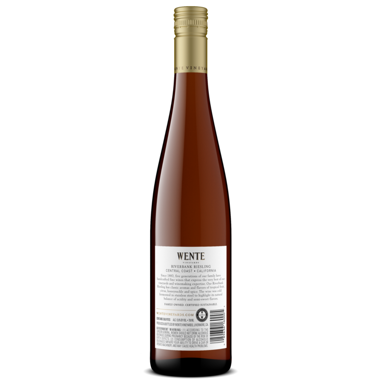 Wente Vineyards Riesling Riverbank Central Coast - 750ML - Back