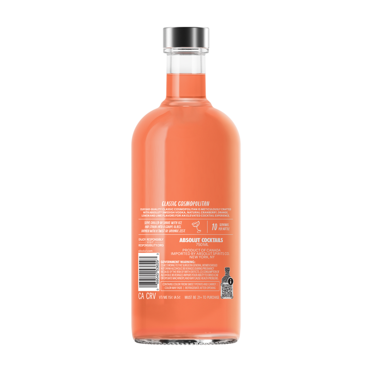 Absolut Classic Cosmopolitan 40 - 750ML - Back