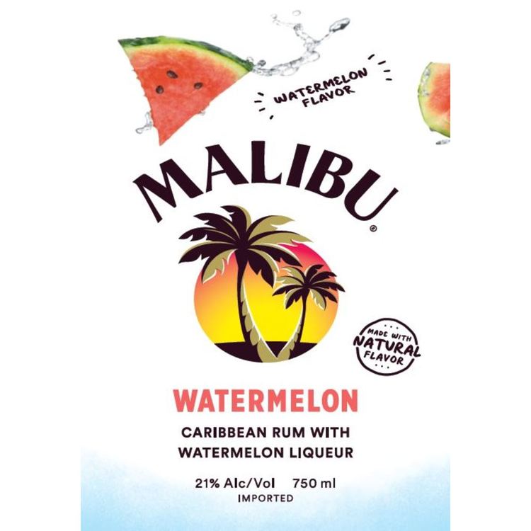 Malibu Watermelon Flavored Rum 42 - 750ML - Front Label