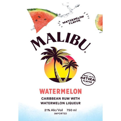 Malibu Watermelon Flavored Rum 42 - 750ML - Front Label
