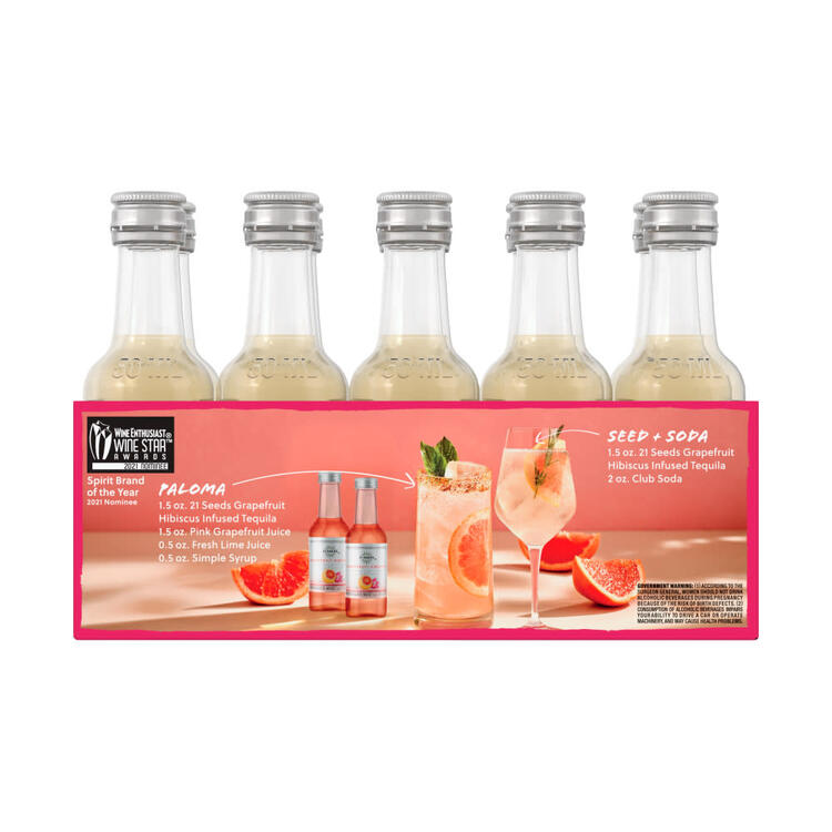 21 Seeds Grapefruit Hibiscus Infused Blanco Tequila 70 - 50ML - Back