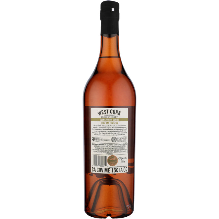 West Cork Single Malt Irish Whiskey Glengarriff Series Bog Oak Charred - 750ML - Back
