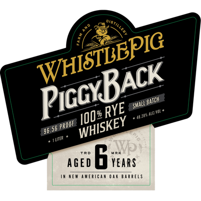 Whistlepig Rye Whiskey Piggyback In New American Oak Barrels 6 Yr 96.5 - 1.0L - Front Label