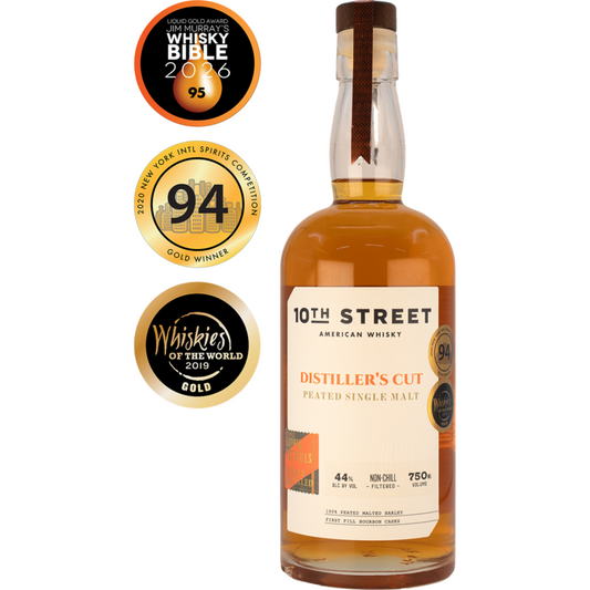 10th Street American Whiskey Peated Single Malt Cask Strength Distille - 750ML - Front