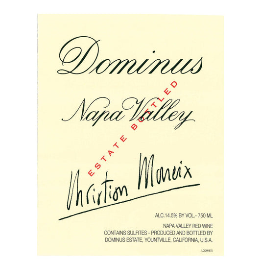 Dominus Red Wine Napa Valley 2020 Wood Box - 6.0L - Front Label