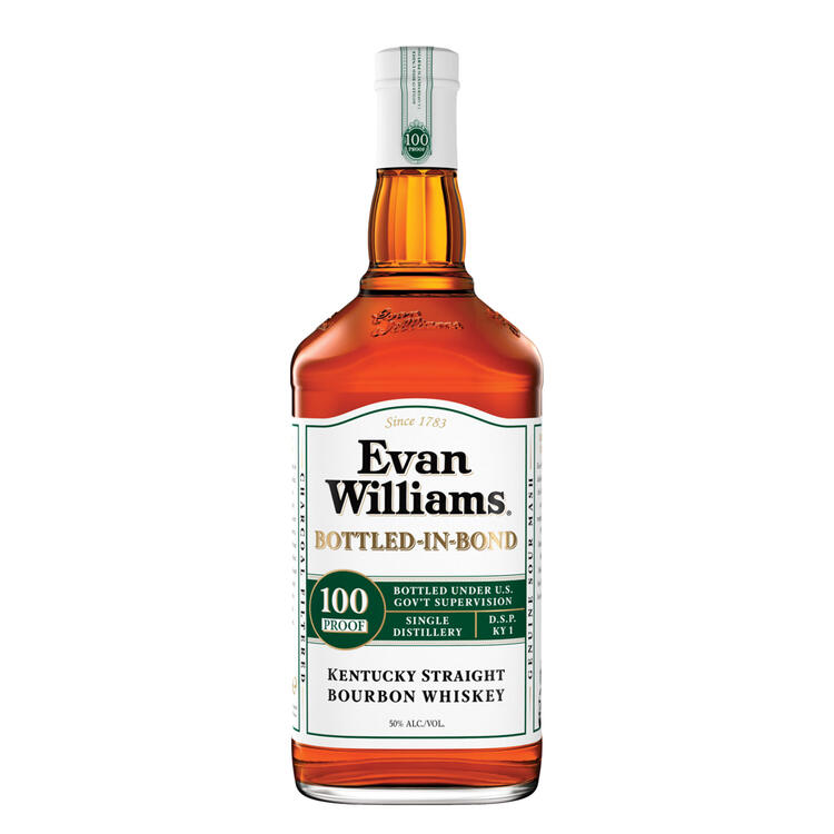 Evan Williams Straight Bourbon White Label Bottled In Bond 100 - 1.75L - Front