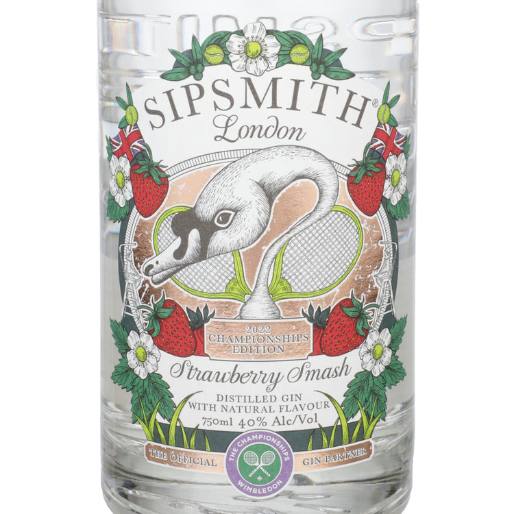 Sipsmith Strawberry Smash Flavored Gin Wimbledon 80 - 750ML - Front Label