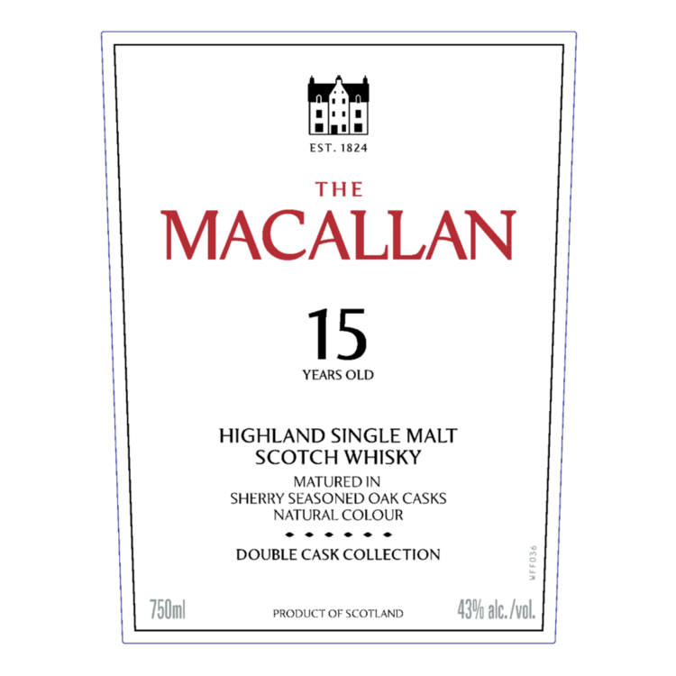 The Macallan Single Malt Scotch Double Cask 15 Yr 86 - 750ML - Front Label