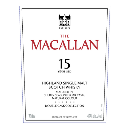 The Macallan Single Malt Scotch Double Cask 15 Yr 86 - 750ML - Front Label