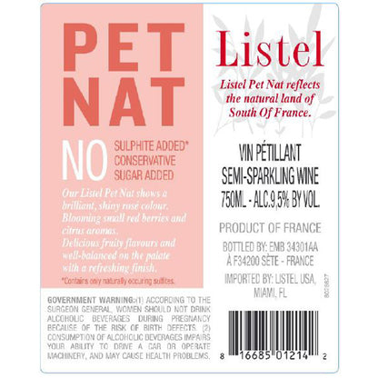 Listel Sparkling Rose Pet Nat France - 750ML - Back
