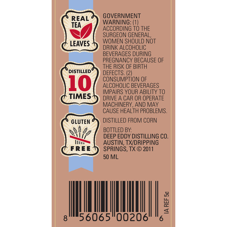Deep Eddy Sweet Tea Flavored Vodka 70 - 50ML - Back Label