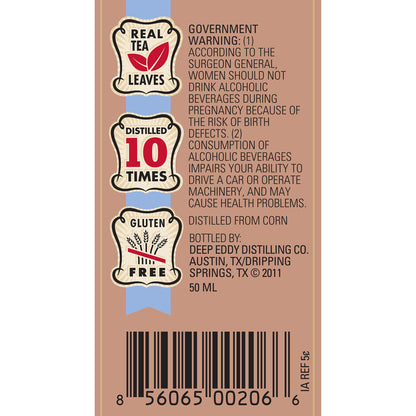 Deep Eddy Sweet Tea Flavored Vodka 70 - 50ML - Back Label