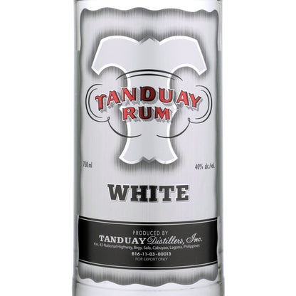 Tanduay White Rum 80 - 750ML - Front Label