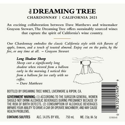The Dreaming Tree Chardonnay California - 750ML - Back