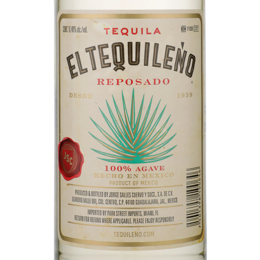 El Tequileno Tequila Reposado 80 - 1.0L - Front Label
