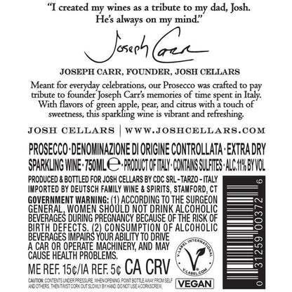 Josh Cellars Prosecco - 750ML - Back Label