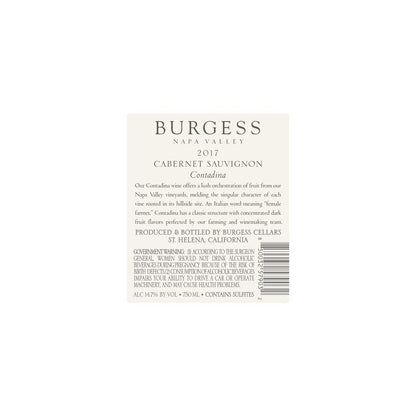 Burgess Cabernet Sauvignon Contadina Napa Valley 2017 - 750ML