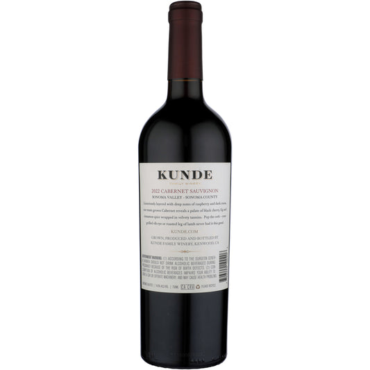 Kunde Family Estate Cabernet Sauvignon Sonoma Valley 2022 - 750ML - Back