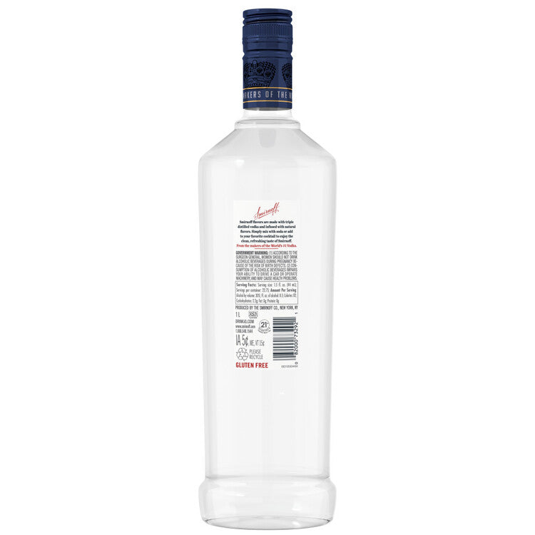 Smirnoff Blueberry Flavored Vodka 60 - 1.0L - Back