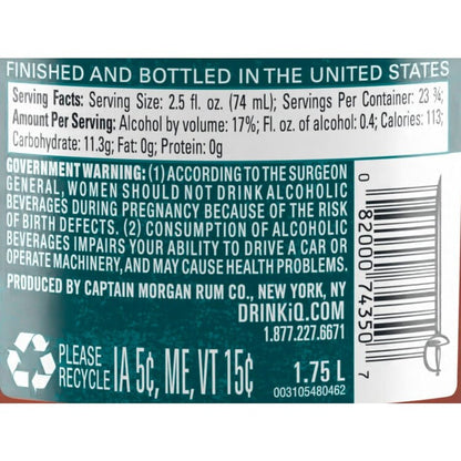 Captain Morgan Long Island Iced Tea 34 - 1.75L - Back Label