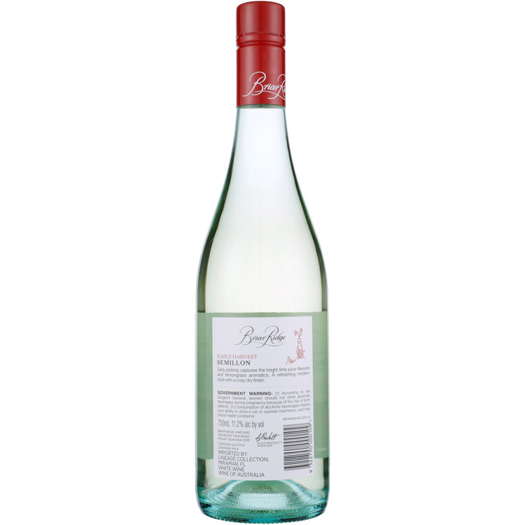Briar Ridge Semillon Early Harvest Hunter Valley 2023 - 750ML - Back