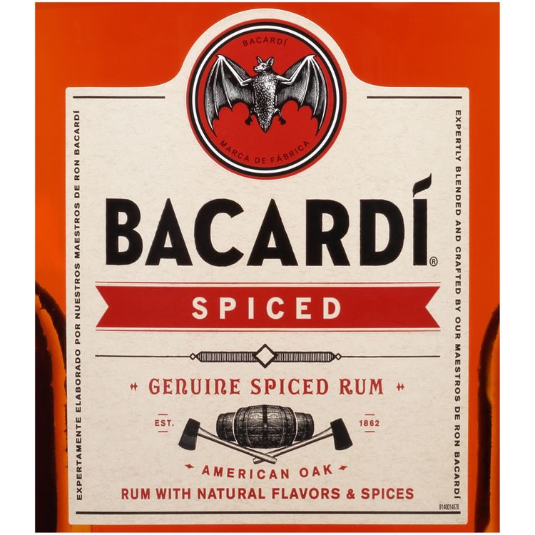 Bacardi Spiced Rum 70 - 1.75L - Front Label