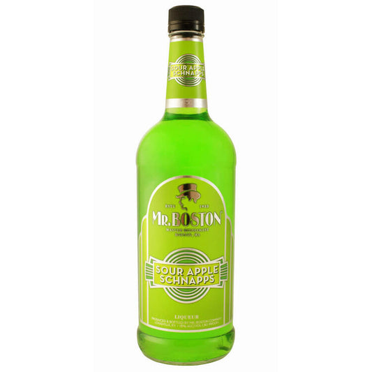 Mr. Boston Sour Apple Schnapps 30 - 1.0L - Front